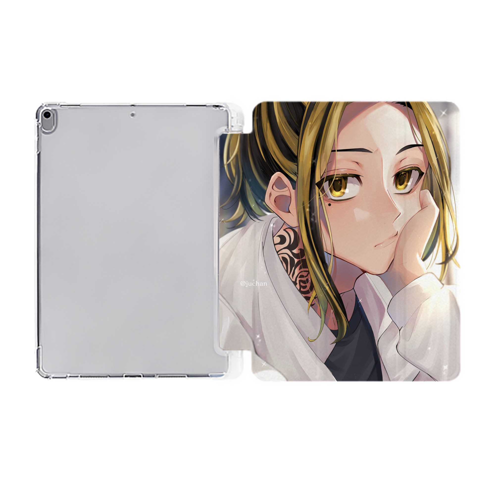 （画像用） 東京リベンジャーズ Tokyo Revengers IPad ケース ペン収納付き 三つ折りスタンド PUレザー×シリコン 対応機種9.5/10.5/10.9インチ